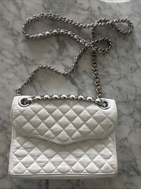 Rebecca Minkoff White Quilted Chain Crossbody Bag